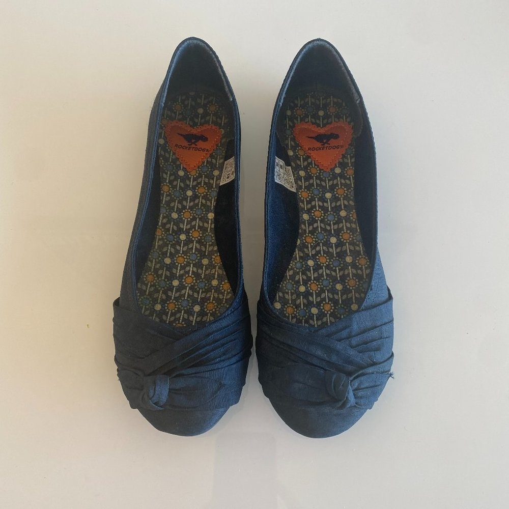 Rocket Dog Memories Flat Navy Silk Size 8